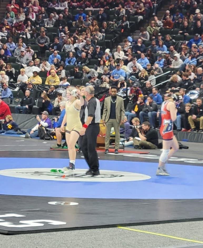 NorthfieldWres1's tweet image. Congratulations Ella! MN State Girls Champion!