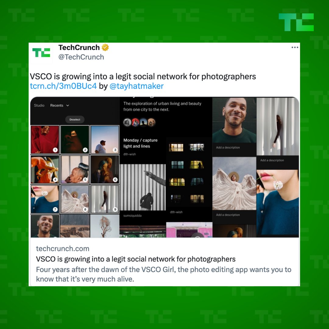 TechCrunch tweet media