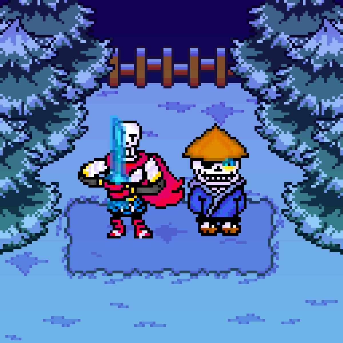 slymnlime's tweet photo. The Great Samurai Papyrus and Sans from Japantale

#undertale #undertaleAU #Undertale絵描きさんと繋がりたい #Japantale #pixelart #pixelartist #pixelartwork https://t.co/XXI1nx3PQh