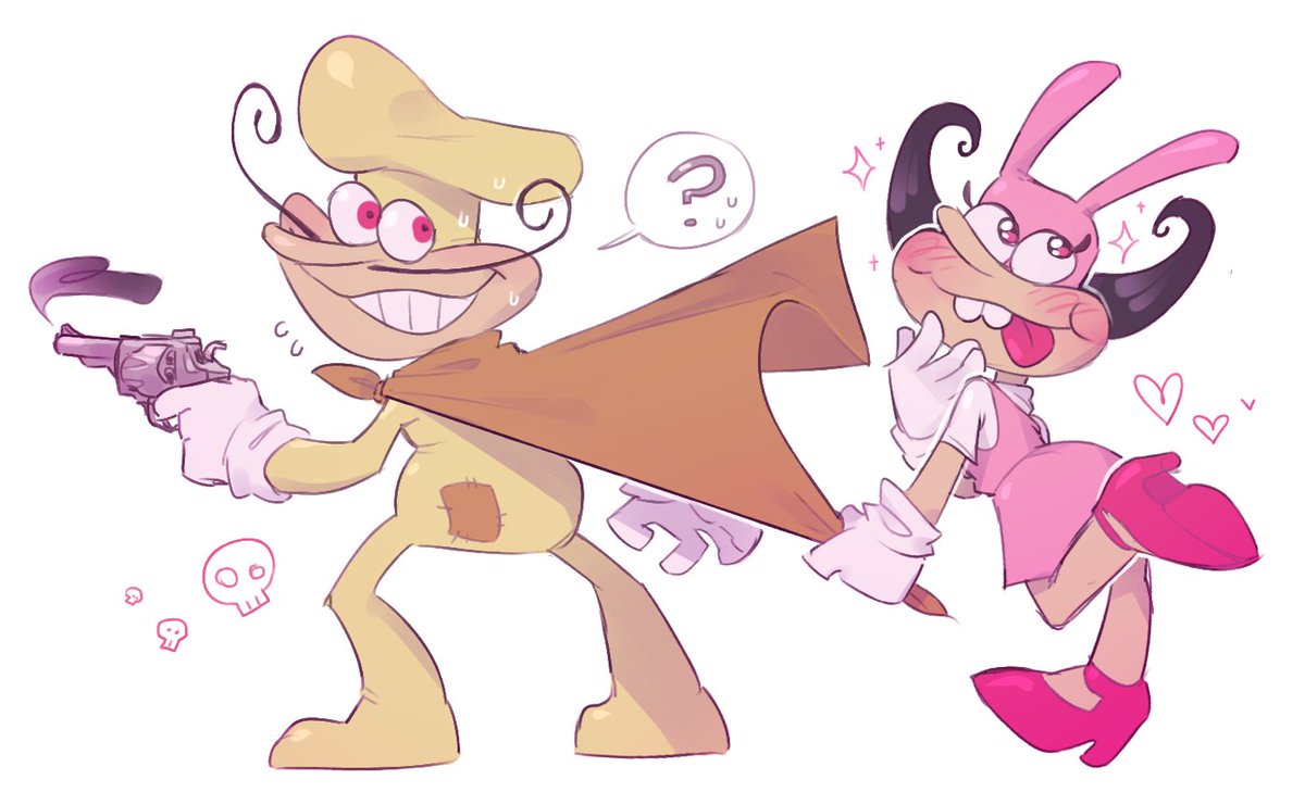 noise and noisette from pizza tower! love her taste in strange and deranged men