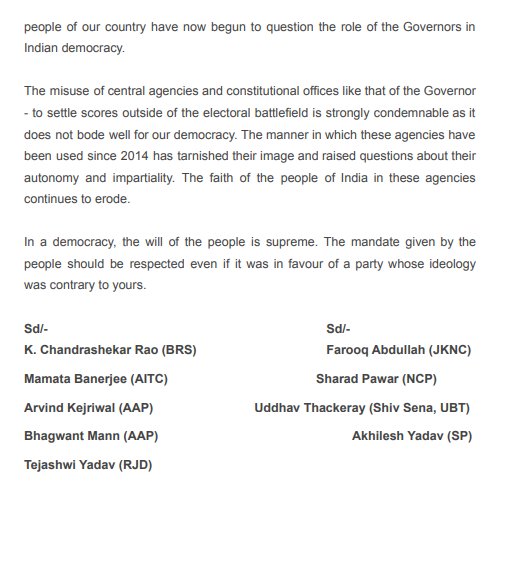 AamAadmiParty's tweet image. 9 Opposition Leaders including CM @ArvindKejriwal write to PM Modi‼️

“@msisodia&apos;s arrest will be cited worldwide as an example of a political witch-hunt &amp;amp; further confirm what the world was only suspecting- India&apos;s democratic values stand threatened under an authoritarian BJP”