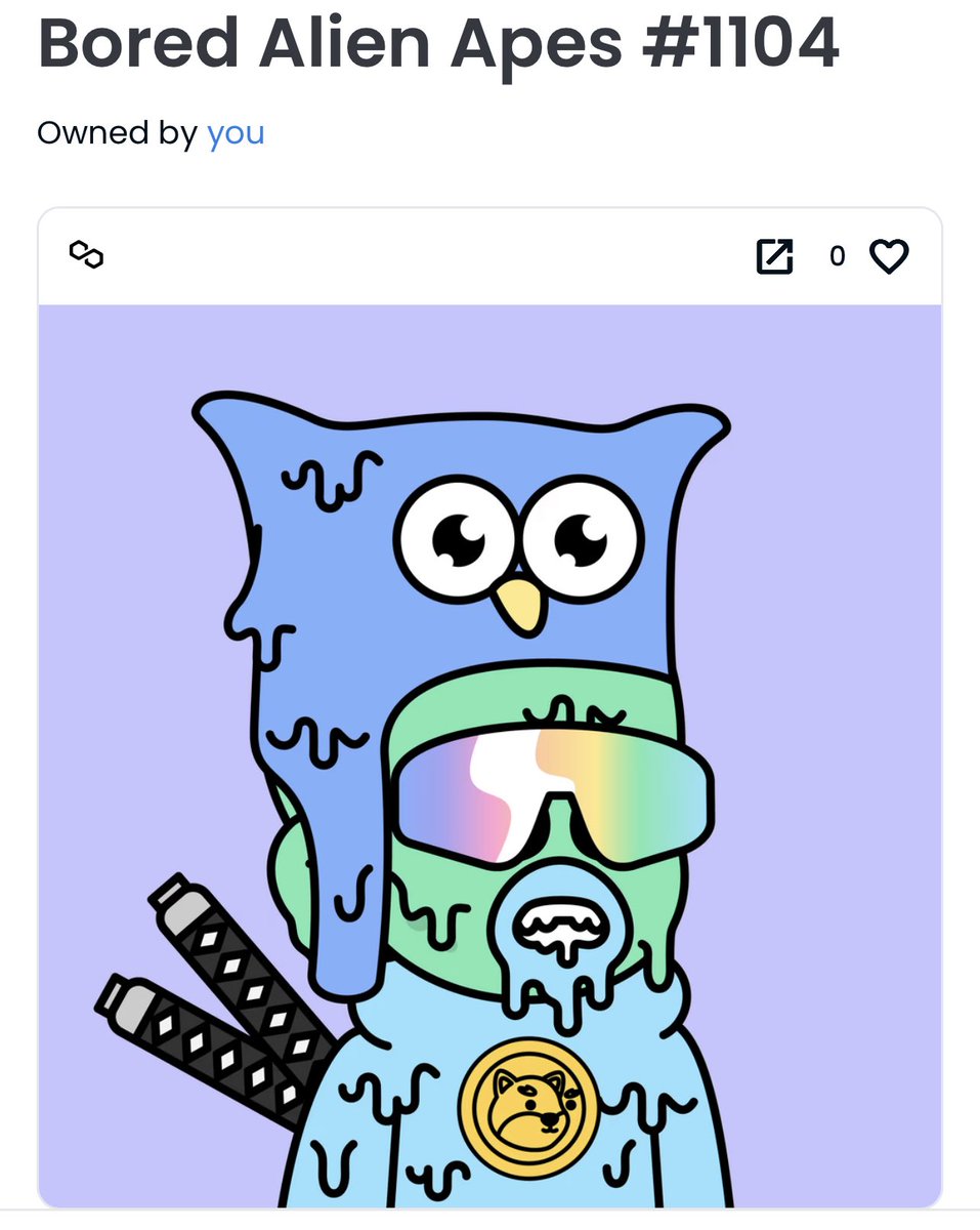 Why buy just the owl when you can get an #Alien too? #NFTCommunity #OpenSea #NFTCollectors #Alien #Owls #Apes