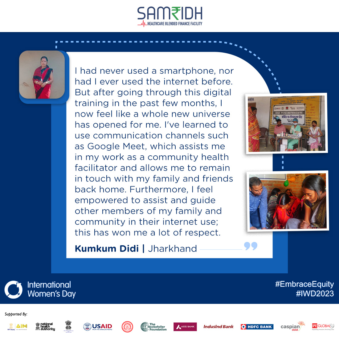 Catch Kumkum share her story of Digital Transformation with CDOT and SAMRIDH which brought about a great change in her life and how she's using her newfound skills and knowledge to support her family and community. #IWD2023 #EmbraceEquity <a href="/usaid_india/">USAID India</a>
