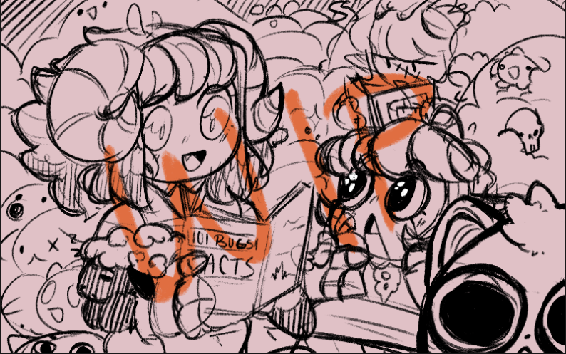 BordyBee's tweet photo. a wip of a full scene commission from ekkie on discord.
Plushie Room Bookclub. https://t.co/MzH3k7vELL
