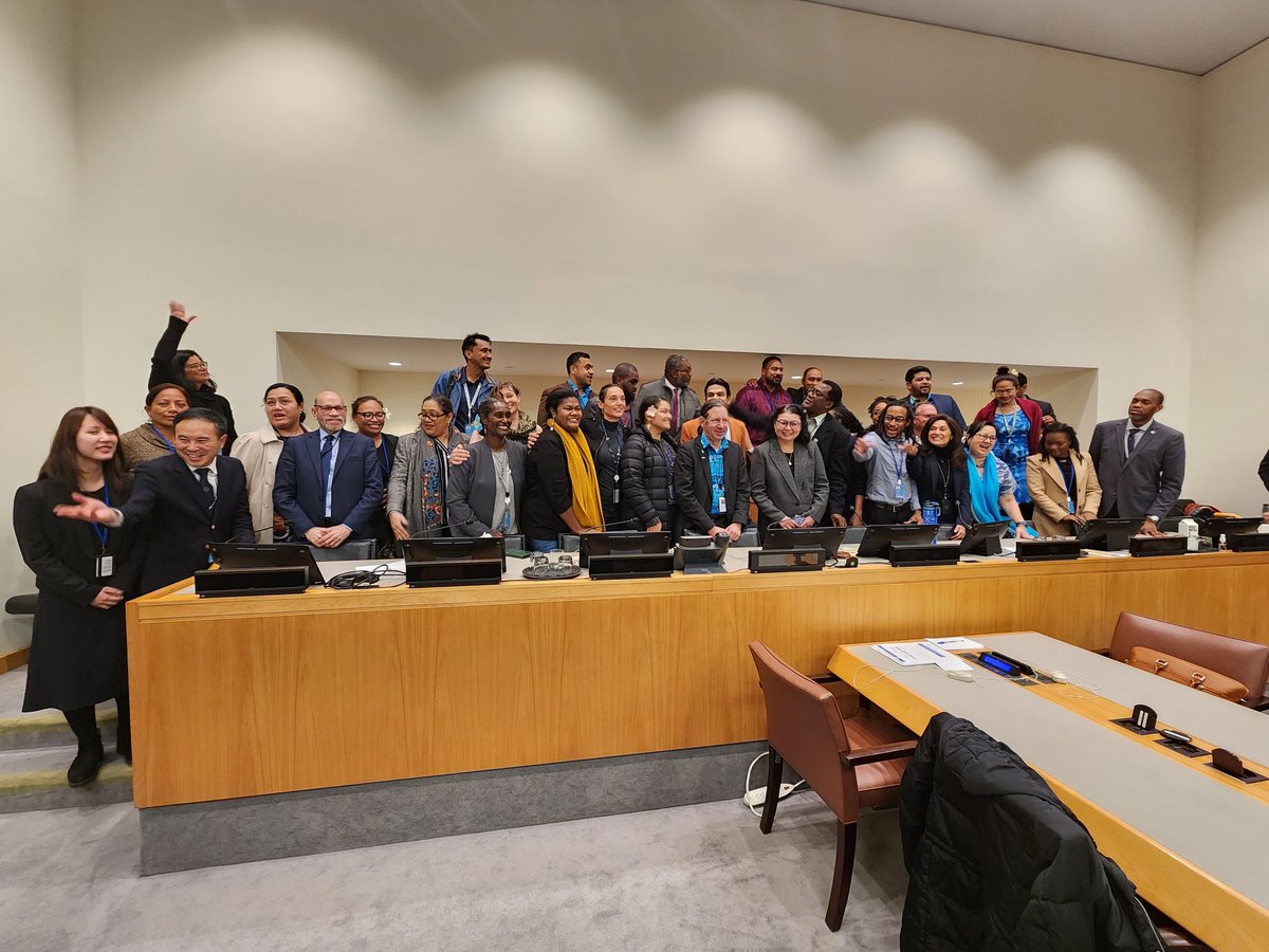 FSarufa's tweet photo. "The ship has reached shore"; BBNJ President Rena Lee's announcement tonight on the successful conclusion to the new international  legally binding high seas treaty. Proud to be part of the historic legacy with our Pacific family, who delivered on the Forum Leaders mandate! https://t.co/TQJfmTiWjI