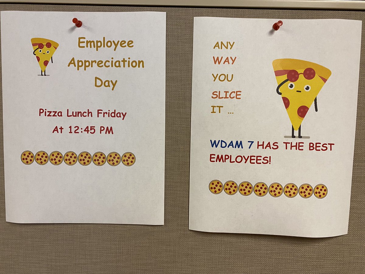 emforrester's tweet photo. Forgot to post Employee Appreciation Day at @wdam 2023! Fruit, pastries, muffins, iced coffee, pizza and ice cream! I love working with great leadership and wonderful employees! #appreciation #tvnews https://t.co/XGyNCSZWea