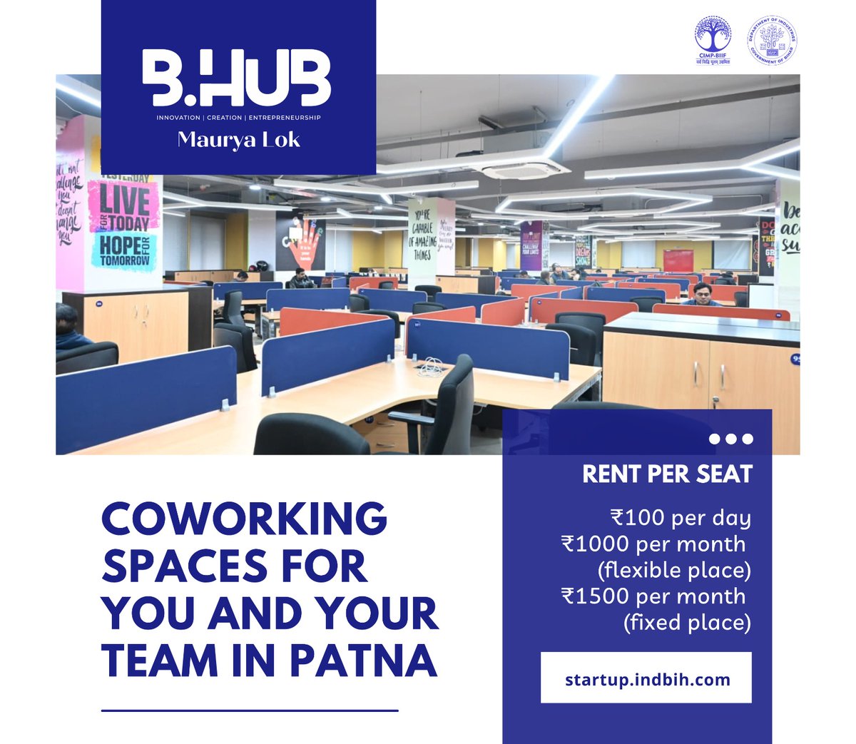 IndustriesBihar's tweet photo. B-Hub - Co working space at Maurya Lok.
#BiharHaiTaiyar

@samirmahaseth_
@SandeepPoundrik https://t.co/IOOZoVKSVL