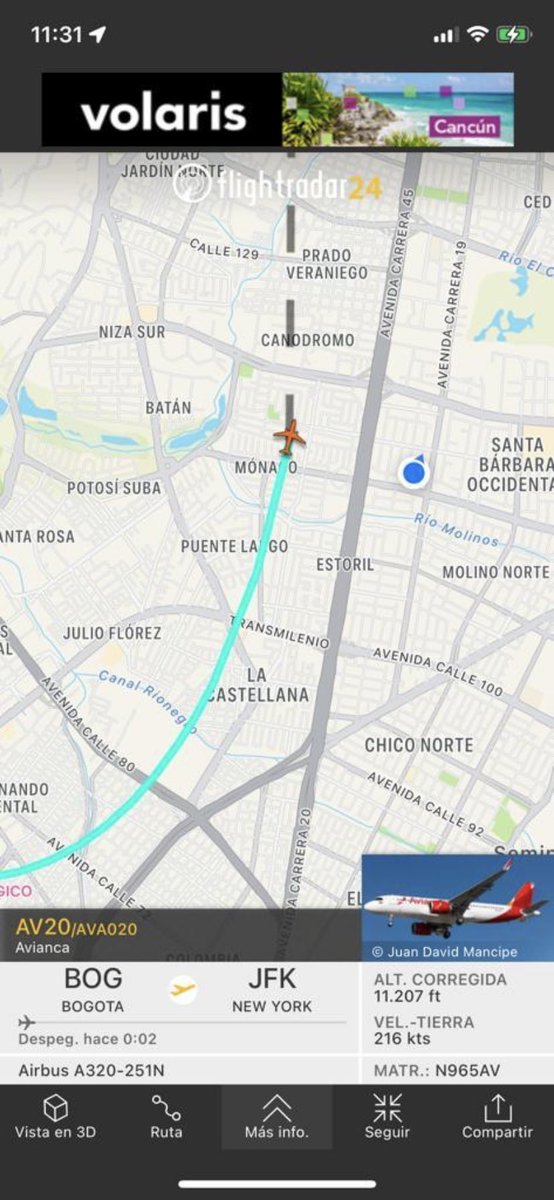 11:30 pm y siguen pasando aviones!! El norte de Bogota ahora parece  un aeropuerto.  El ruido es ensordecedor y se siente como si nos fueran a cae encima. No nos dejan dormir!!! Hasta cuando <a href="/ANLA_Col/">ANLA</a> <a href="/Ambientebogota/">Secretaría de Ambiente</a> <a href="/MinAmbienteCo/">MinAmbiente Colombia</a>