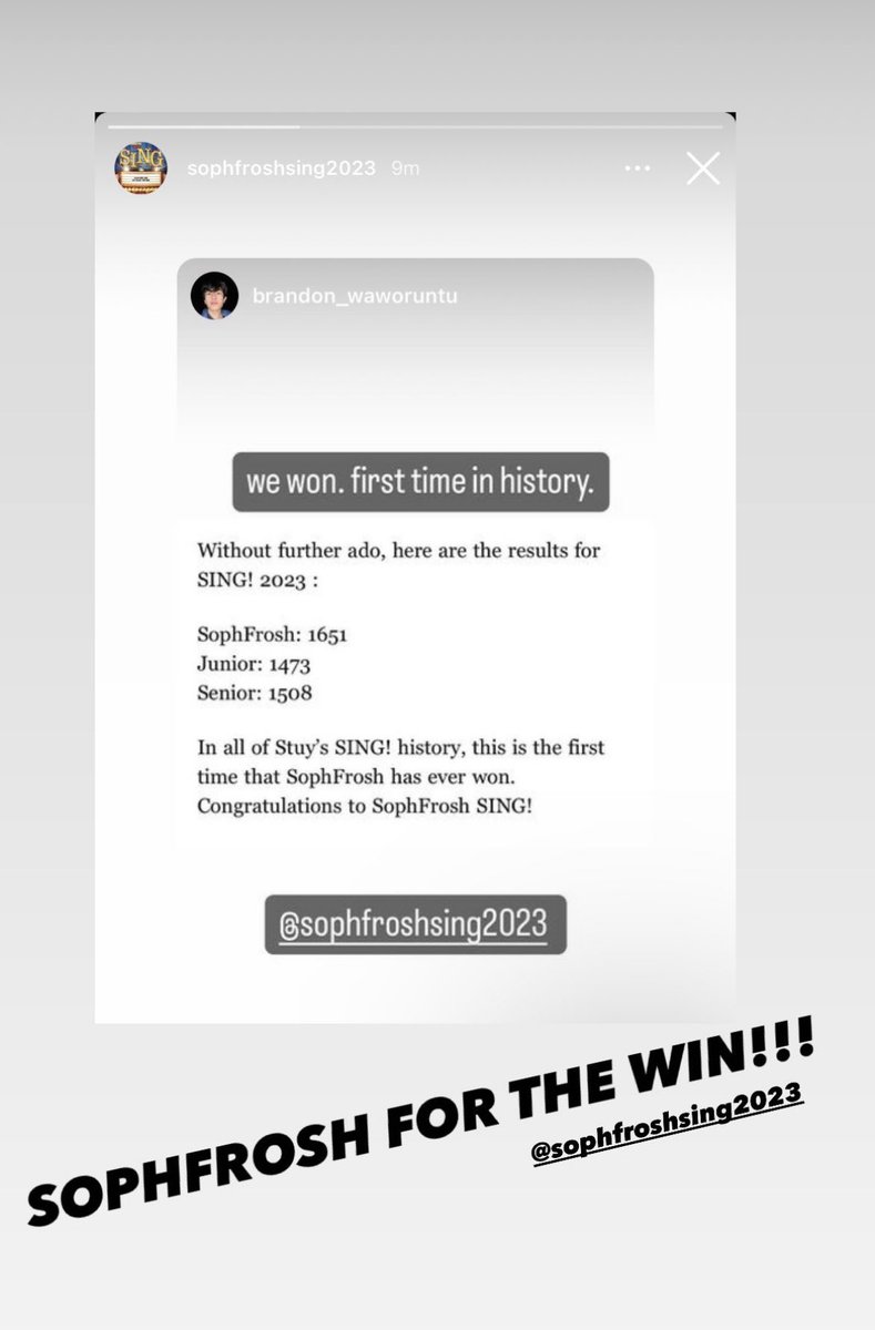 Stuyvesant High School on Twitter "Congratulations to SophFrosh SING