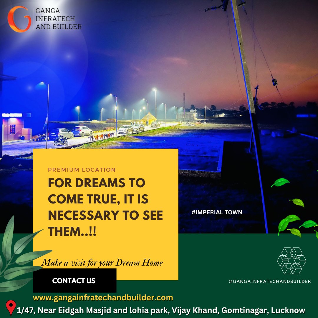 GangaInfratech's tweet photo. Premium Location
or dreams to come true, it is necessary to see them..
Make a visit for your Dream Home 
Choose Your Dreams Home With Us !
#gangainfratechandbuilder #imperialtown #imperialtownphase1
#plotinlucknow #imperialtownphase2 #imperialtownphase3 #home #homedecor https://t.co/EwCxKauxvK