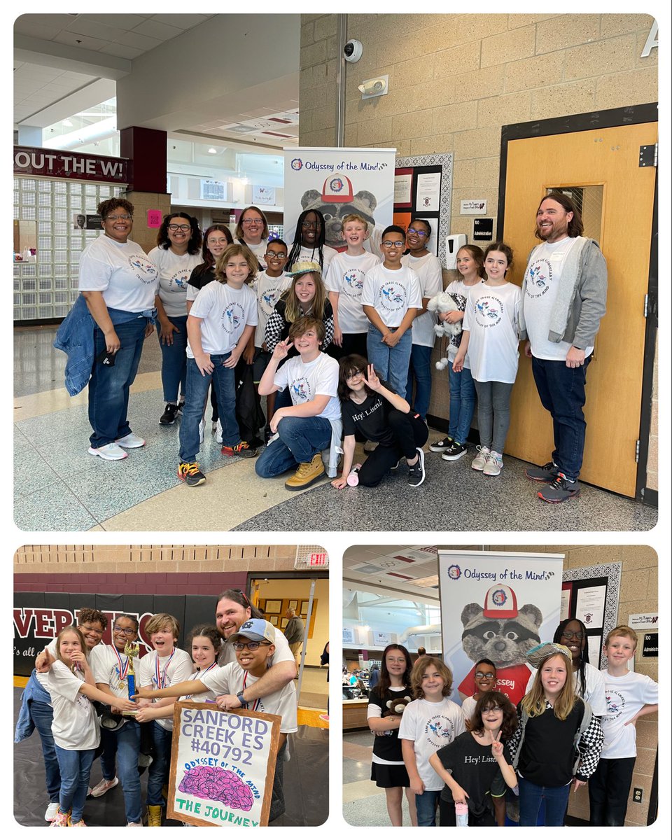 Odyssey of the Mind teams knocked it out of the park today!! Grateful for ⁦@mrscoopersces⁩ and SCE parent for coaching and leading amazing teams! ⁦#bringinghomefirstplace  <a href="/WCPSS/">Wake County Public School System</a>⁩