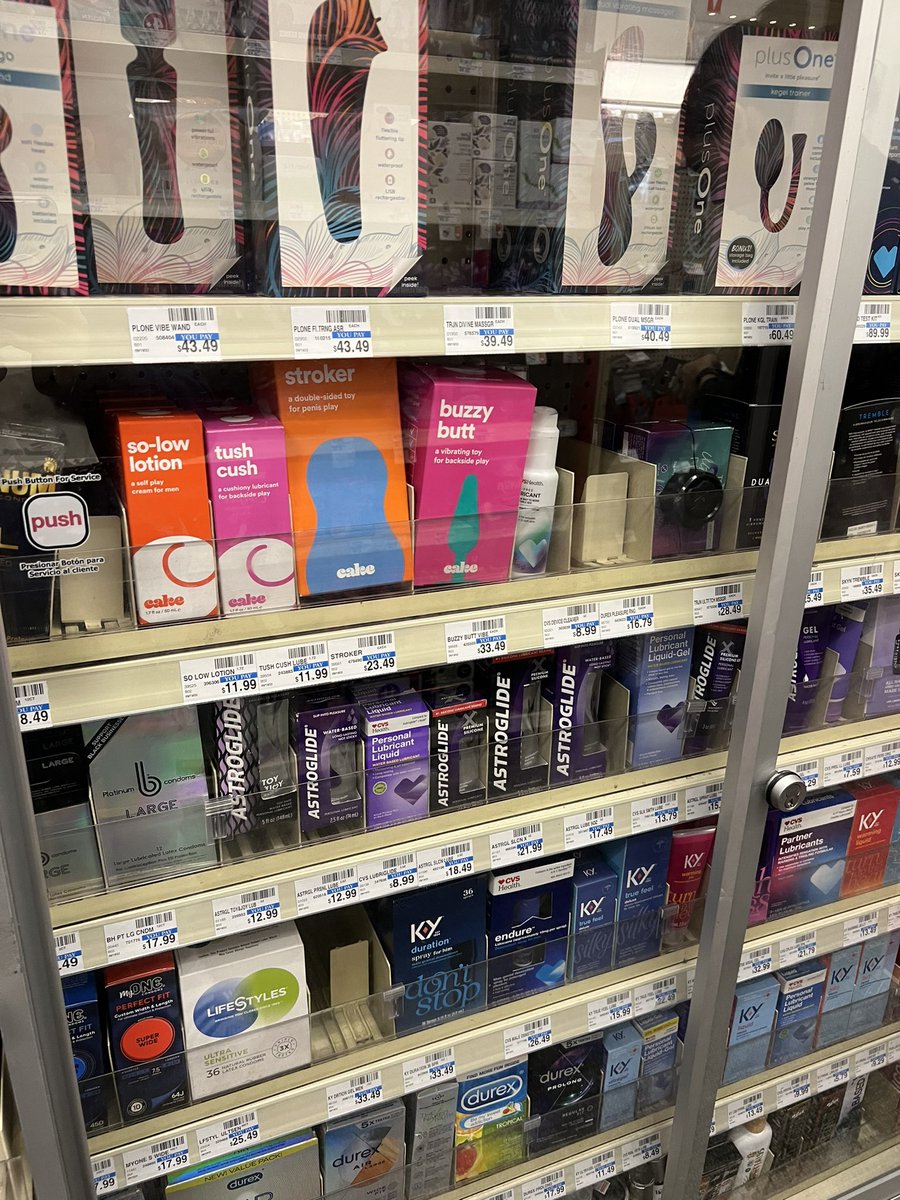 CVS like ok, we will now stock anal toys. however, we will lock the entire  case and make you ask for it