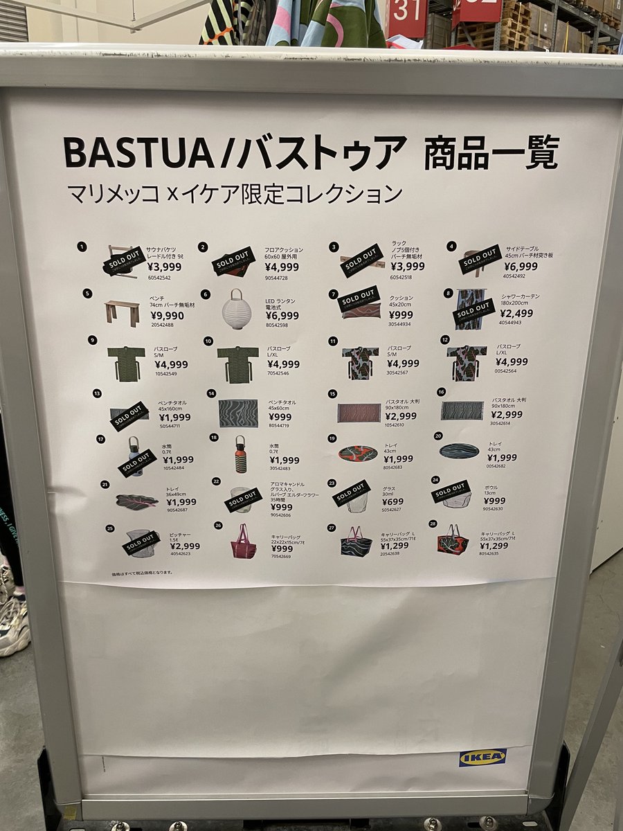hakase109 on Twitter "RT tomatoyasan IKEAとマリメッコのコラボ。現在の在庫です。南船橋。Tokyo bay。グラス無かった、、"