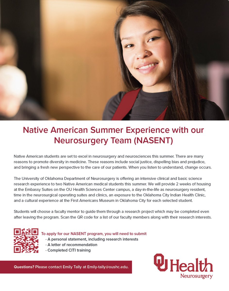 Andrew Jea (@oubabybrainmd) on Twitter photo Come spend the summer with us <a href="/OU_Neurosurgery/">University of Oklahoma Neurosurgery</a> & <a href="/OUPedsNeurosurg/">The University of Oklahoma Pediatric Neurosurgery</a>. Contact Emily Tally at emily-tally@ouhsc.edu for more information.
<a href="/OSUMedicine/">OSU Center for Health Sciences</a>
<a href="/OUCollegeofMed/">OU College of Medicine</a> Come spend the summer with us <a href="/OU_Neurosurgery/">University of Oklahoma Neurosurgery</a> & <a href="/OUPedsNeurosurg/">The University of Oklahoma Pediatric Neurosurgery</a>. Contact Emily Tally at emily-tally@ouhsc.edu for more information.
<a href="/OSUMedicine/">OSU Center for Health Sciences</a>
<a href="/OUCollegeofMed/">OU College of Medicine</a>