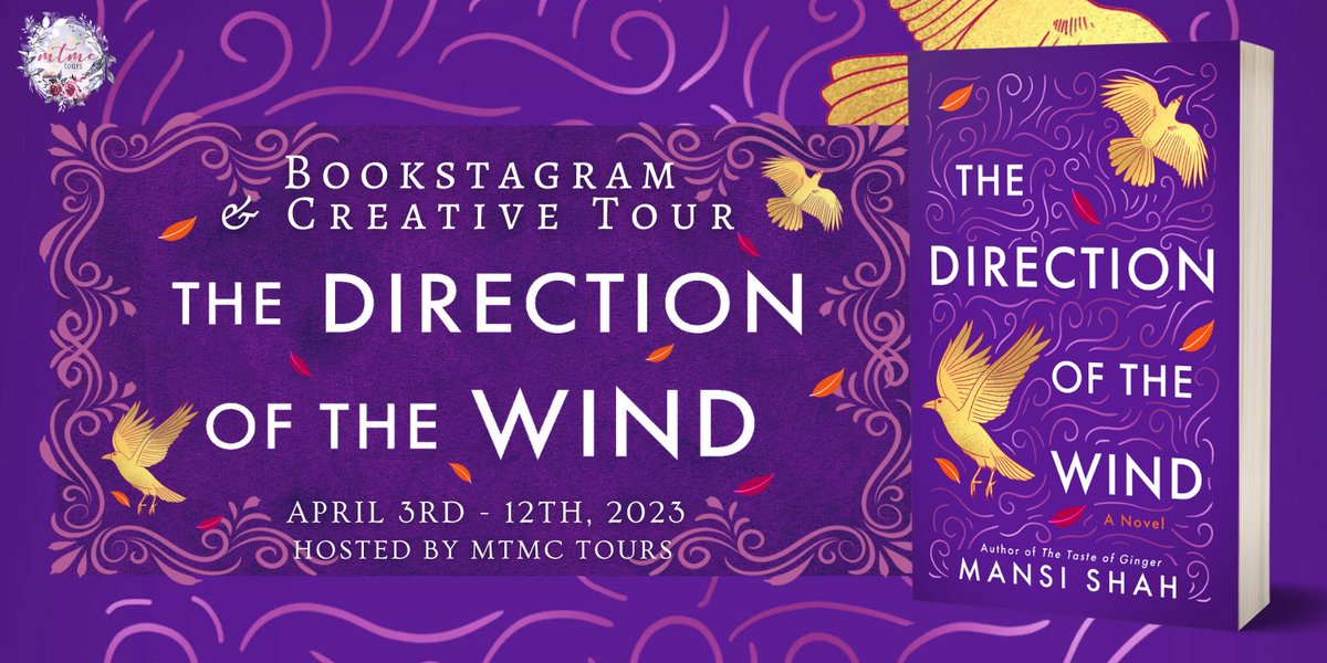 Sign up for our Bookstagram &amp; Creative Tour for The Direction of the Wind by <a href="/mansiwrites/">Mansi Shah</a>!!💜✨ A heartfelt story that spans continents and generations, and a woman searching for answers. Paperbacks provided &amp; open INTL 🥰🤗📖 Sign up here! mtmctours.com/2023/03/04/boo…