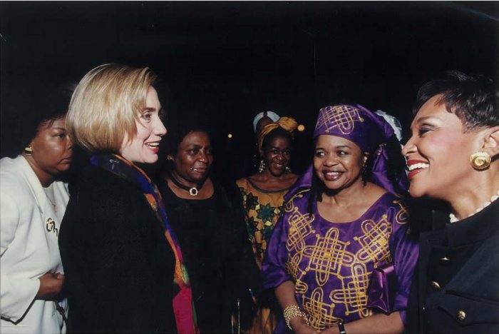 Feliciamabuza's tweet photo. Celebrating #WomensHistoryMonth by acknowledging women I admire &amp; have had an impact on my life directly &amp; indirectly. 
Here with:
#HillaryClinton 
#MayaAngelou 
#AdelaideTambo 
#LindiweMabuza
To young women, I say-get close to women you admire,talk to them &amp; take pics with them. https://t.co/XrJOCIq6fx