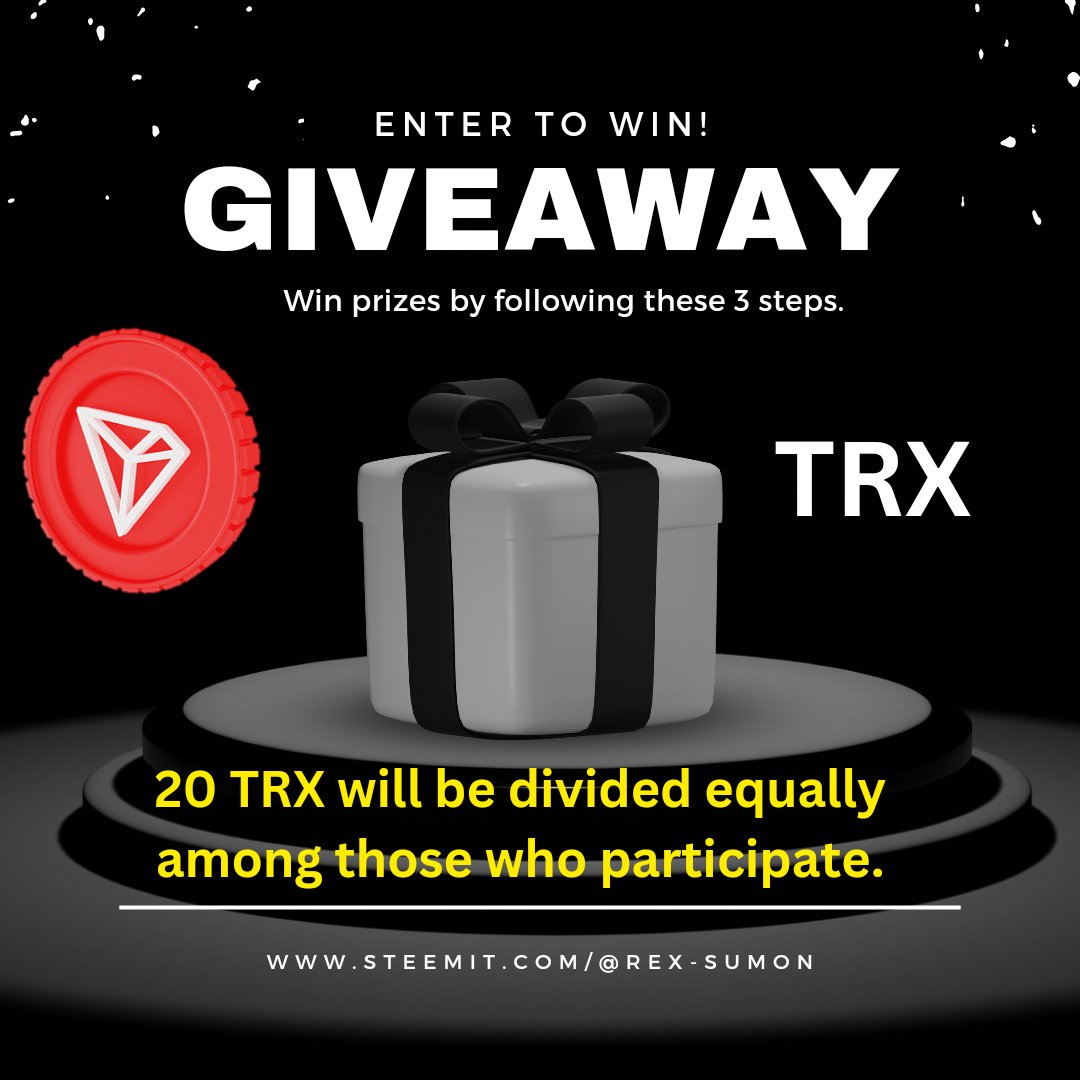 rexsumon25's tweet photo. 🎊Win  the prize very easily🎊

 1. follow me

 2.Retweet this tweet.

3.Enter your TRX address in the comment box and mention 2 of your friends.

#trx #tron #TRX #TRON $trx fans, hurry up. ♨️♨️🧨

#Giveaway #crypto #prize #contest #freecrypto #freetrx https://t.co/PEpPXRsD4Q