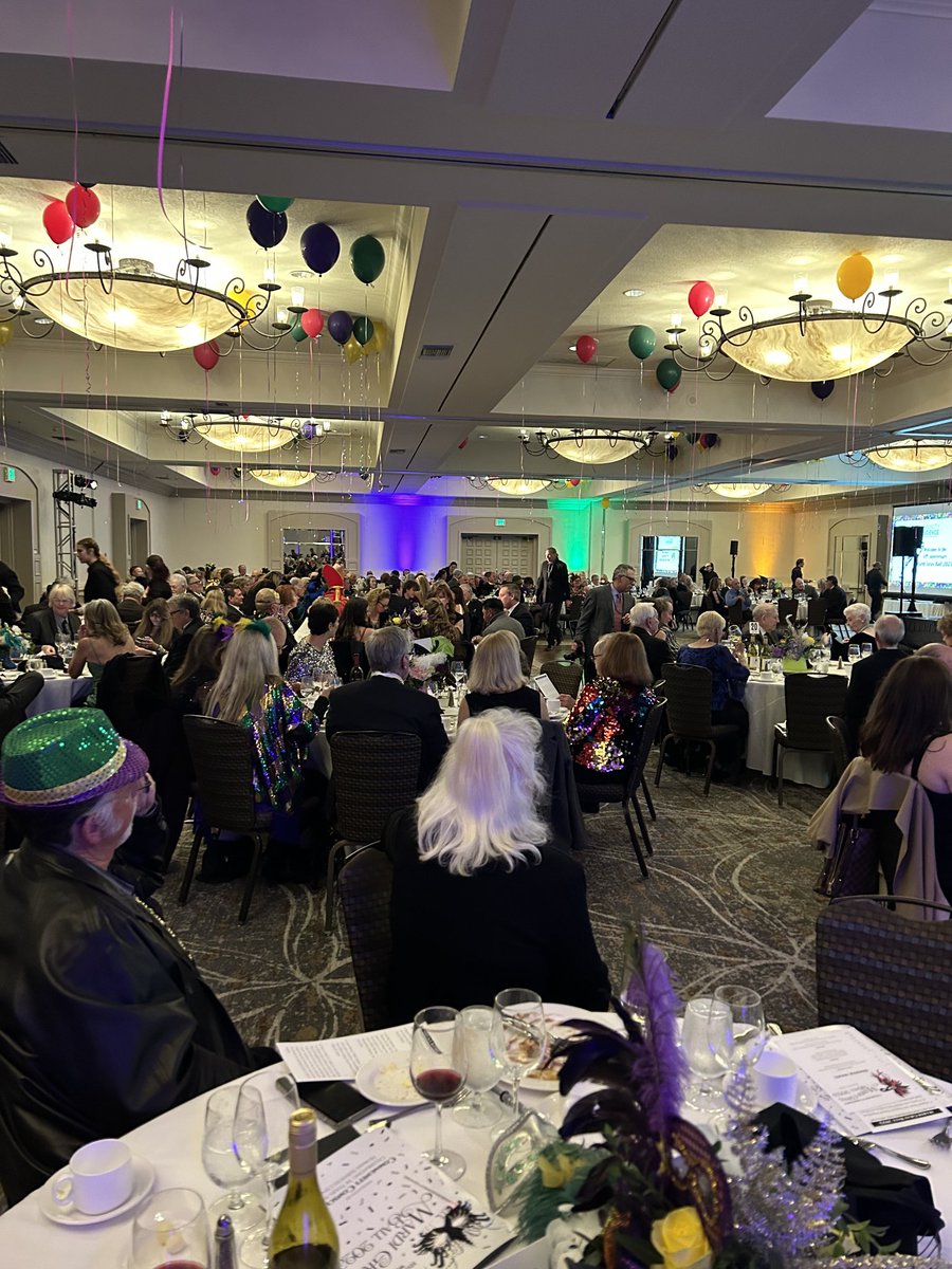 KathWertheim's tweet photo. Lovely event at the #CommunityConscience Mardi Gras Ball. Lots of people wearing fun outfits, and I particularly appreciate that a board member sat and talked with me over dinner about their important work. https://t.co/3mEDsuzgQl