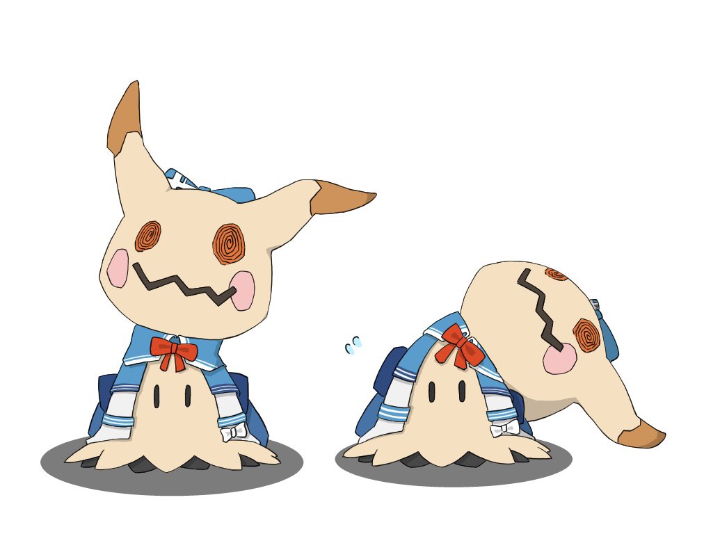 mimikyu ,shiranui flare no humans pokemon (creature) white background simple background bow cosplay | |  illustration images
