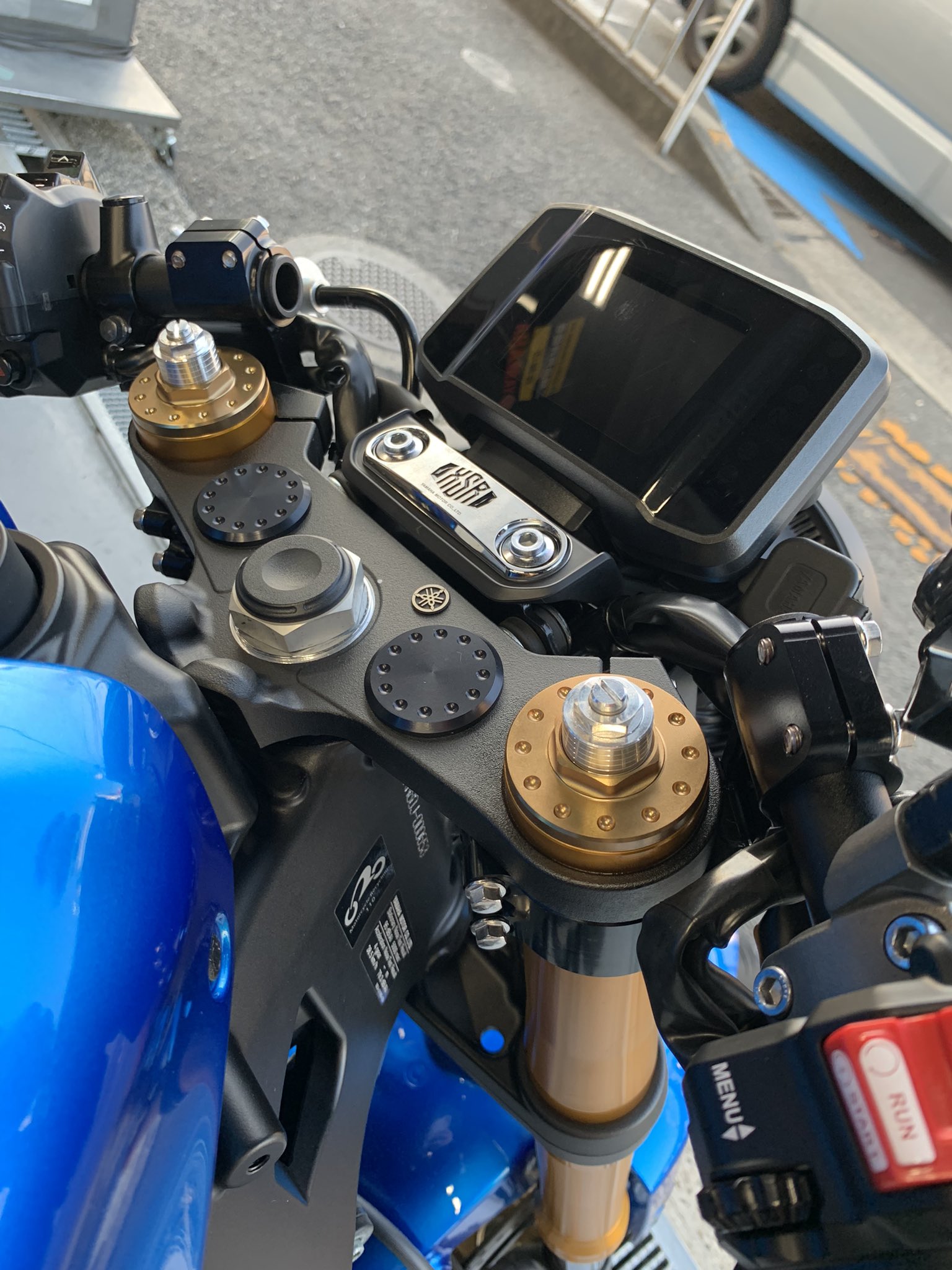 トップブリッジ ヘッドバン YSF【希少】 06-07YZF-R6用バーハンドルキット＆バーハンドル化用トップブリッジ