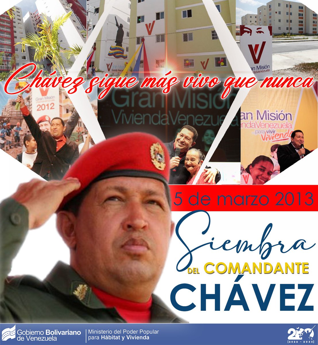 #Efeméride || El 5 de marzo de 2013, el Cmdte. Hugo Chávez, dio su paso a la inmortalidad y sus restos reposan en el Cuartel de la Montaña 4F. Fue un líder visionario que rescató la soberanía e independencia de Venezuela y mejoró la calidad de vida del pueblo #YoSoyChavez
