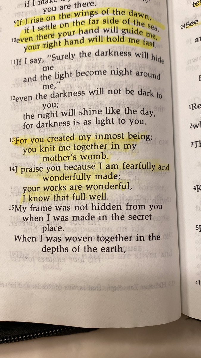ScottWalker's tweet photo. For you created my inmost being; you knit me together in my mother’s womb. I praise you because I am fearfully and wonderfully made; your works are wonderful, I know that full well.

Psalms 139:13-14 https://t.co/tDZge49Tv4