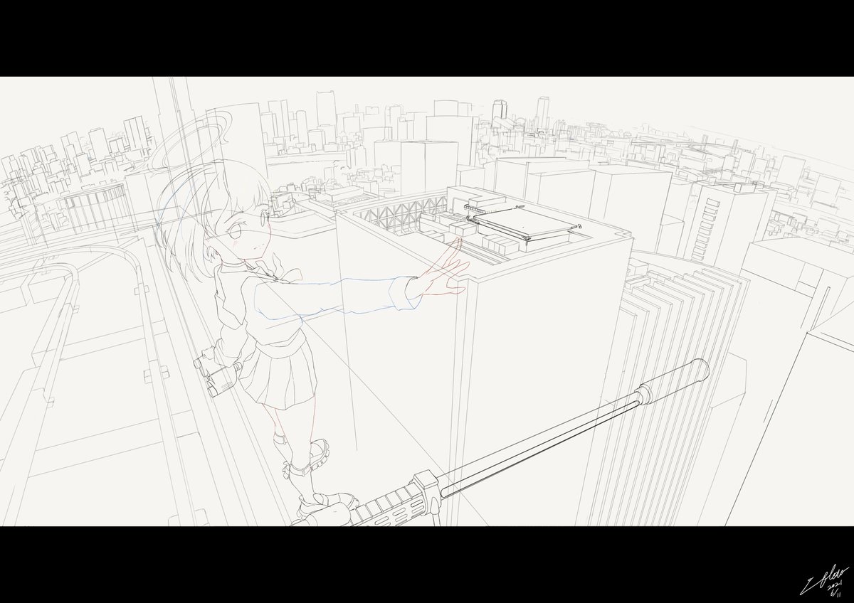 #今までで作画カロリーMAXの作品上げようぜ
間違いなくこれ
パースの難しさもあって流石に心が折れかけたので絵全体を10セクションくらいに分割して細切れに作業した記憶があります