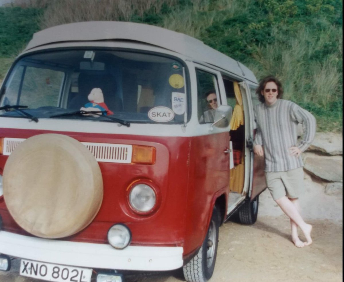 6 years & 6 too long since was last in the gorgeousness & inspiration of #Kernow
#goolperanlowen to all who celebrate #stpiransday 
(Pic as a much much younger man in the van I headed west in singing 'Men An Tol' by the Levellers on repeat repeat!!!)