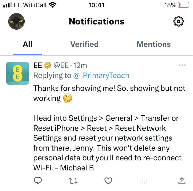 _PrimaryTeach's tweet photo. @maiL_Backwards @EE Try this. It’s sorted my connection issue. Good luck! https://t.co/YIiAQgTijr