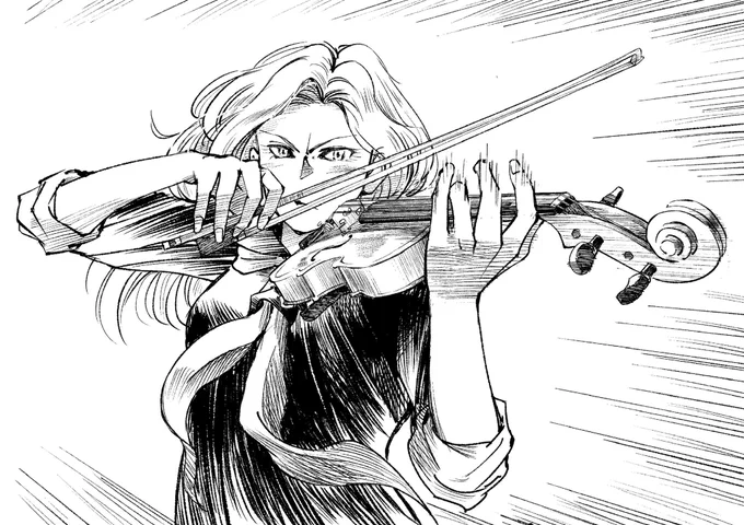 SHOW-YAをBGMにして描くと勢いがつく。  ◆【スケ番とバイオリン】◆ジャンプルーキー!  #創作漫画 #絵柄が好みっていう人にフォローされたい