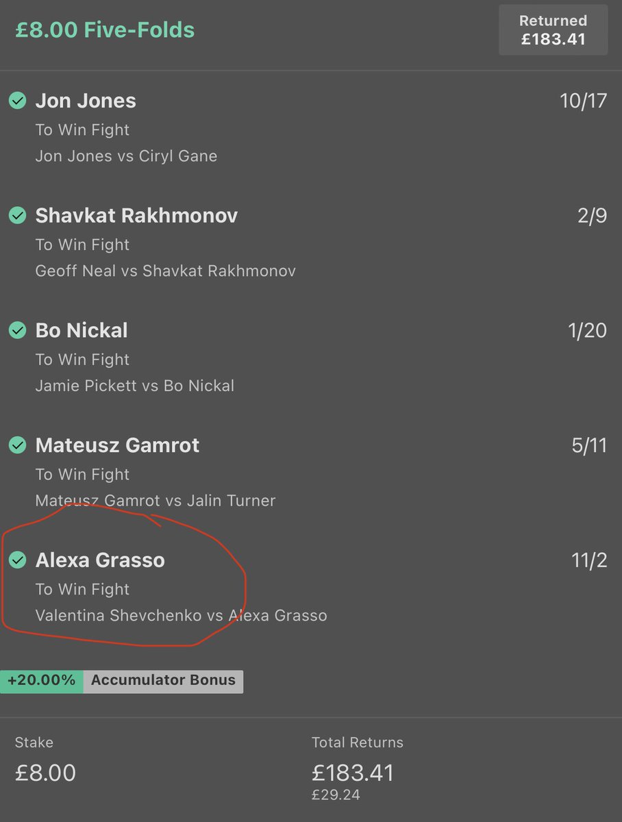 I just had a feeling <a href="/AlexaGrasso/">alexa grasso</a> would beat Shevchenko. She was so focussed throughout fight week and is such a great boxer. I didn’t expect the submission however 😀 Cheers darlin!! #UFC285