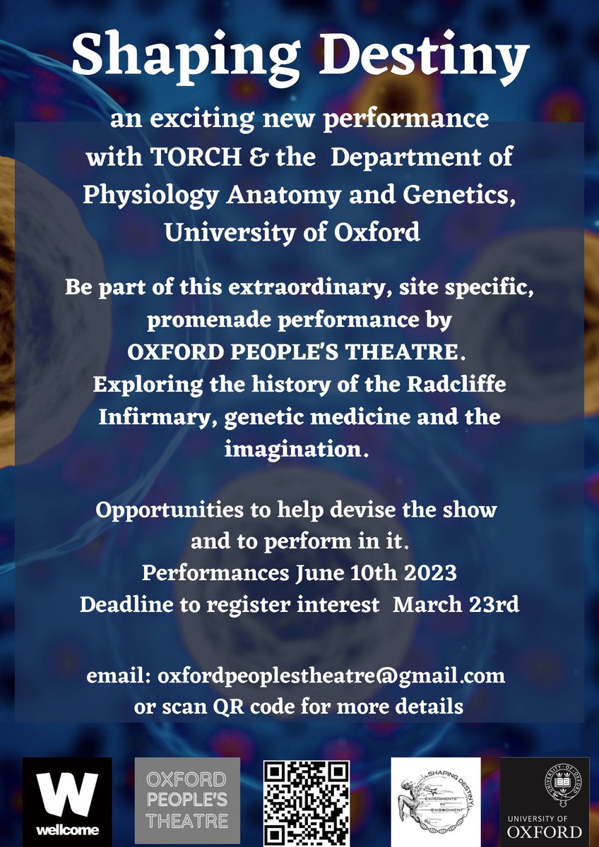 Oxford People's Theatre (@oxpeopletheatre) on Twitter photo Beyond excited to be starting this project soon! Come and join us, be part of this beautiful and fascinating new exploration!
With <a href="/TORCHOxford/">TORCH Oxford</a> <a href="/webbdancetheatr/">webbdancetheatre</a> <a href="/McbainLizzy/">Lizzy McBain</a> Beyond excited to be starting this project soon! Come and join us, be part of this beautiful and fascinating new exploration!
With <a href="/TORCHOxford/">TORCH Oxford</a> <a href="/webbdancetheatr/">webbdancetheatre</a> <a href="/McbainLizzy/">Lizzy McBain</a>