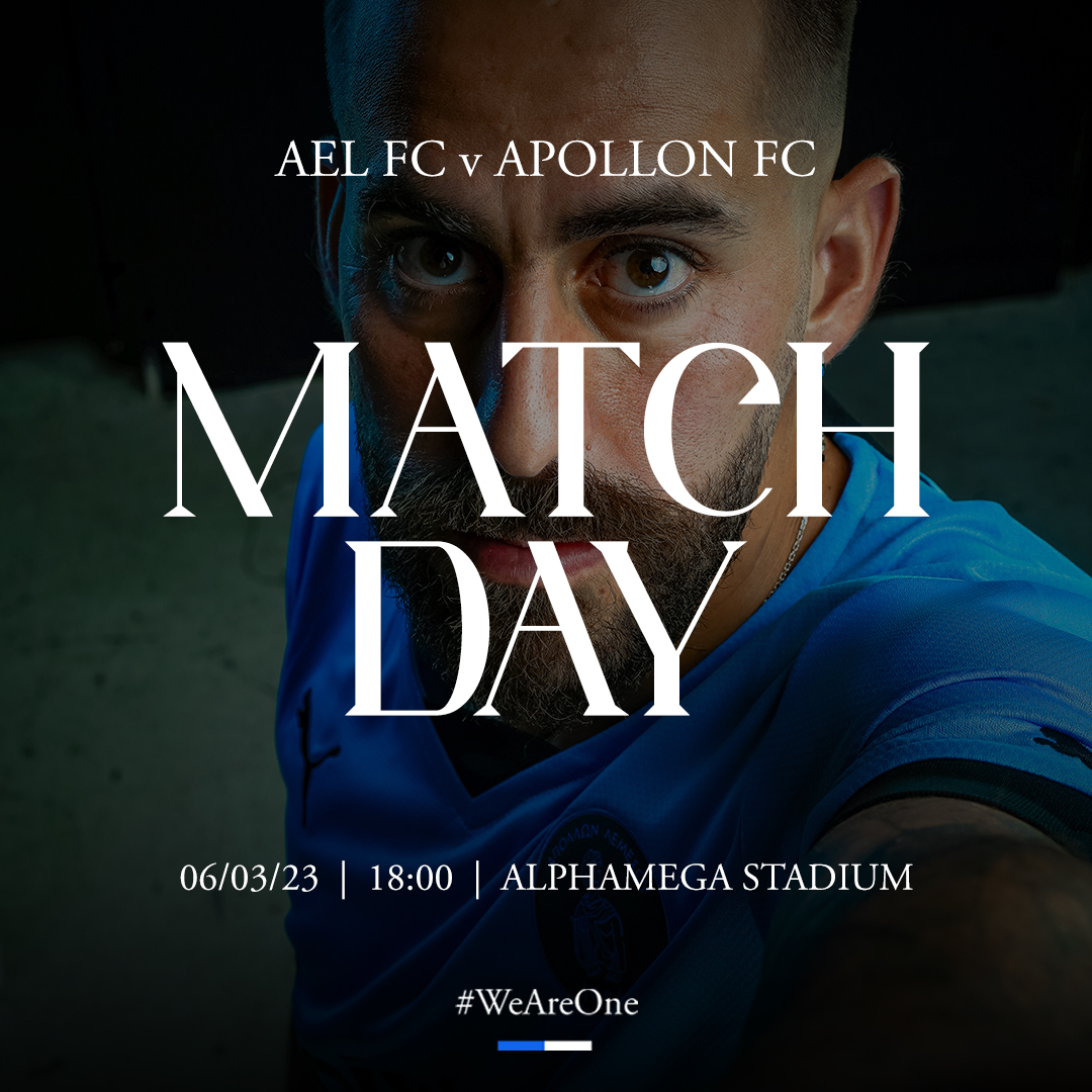 ⚽ ΑΕΛ v ΑΠΟΛΛΩΝ
🏆 Πρωτάθλημα Cyta – 26η Αγωνιστική
🏟 Alphamega Stadium
🗓 06/03/2023
🕓 18:00
📲 #AELAPO
🔵 #WeAreOne