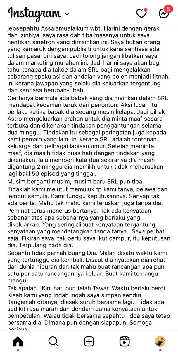 Jep keluarkan statement, kenapa shuib tak join sepahtu dah.