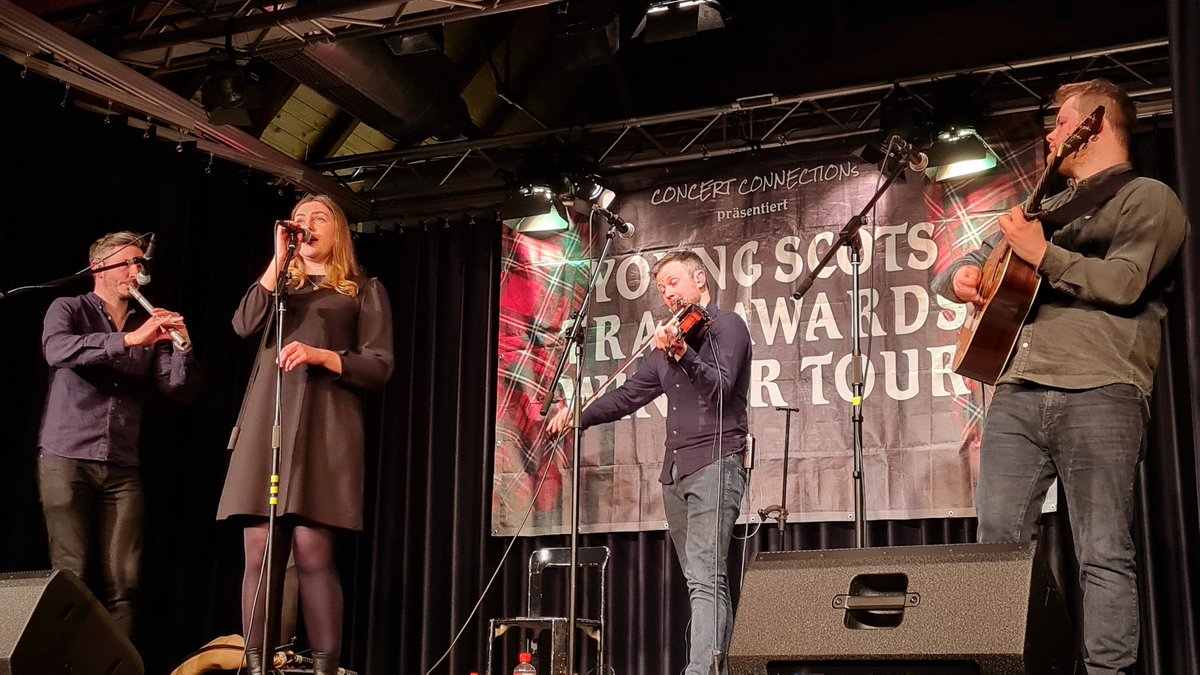 ScotHubMainz's tweet image. Scottish music at its best! Graham Mackenzie, Eilidh Cormack, David Shedden and Innes White @ScotsTradAwards on their 2023 Young Scots Trad Award Winners Tour playing to a full house in Rödermark. Not to be missed if they are anywhere near you  @ScotGovGermany @Vielfalt_RLP