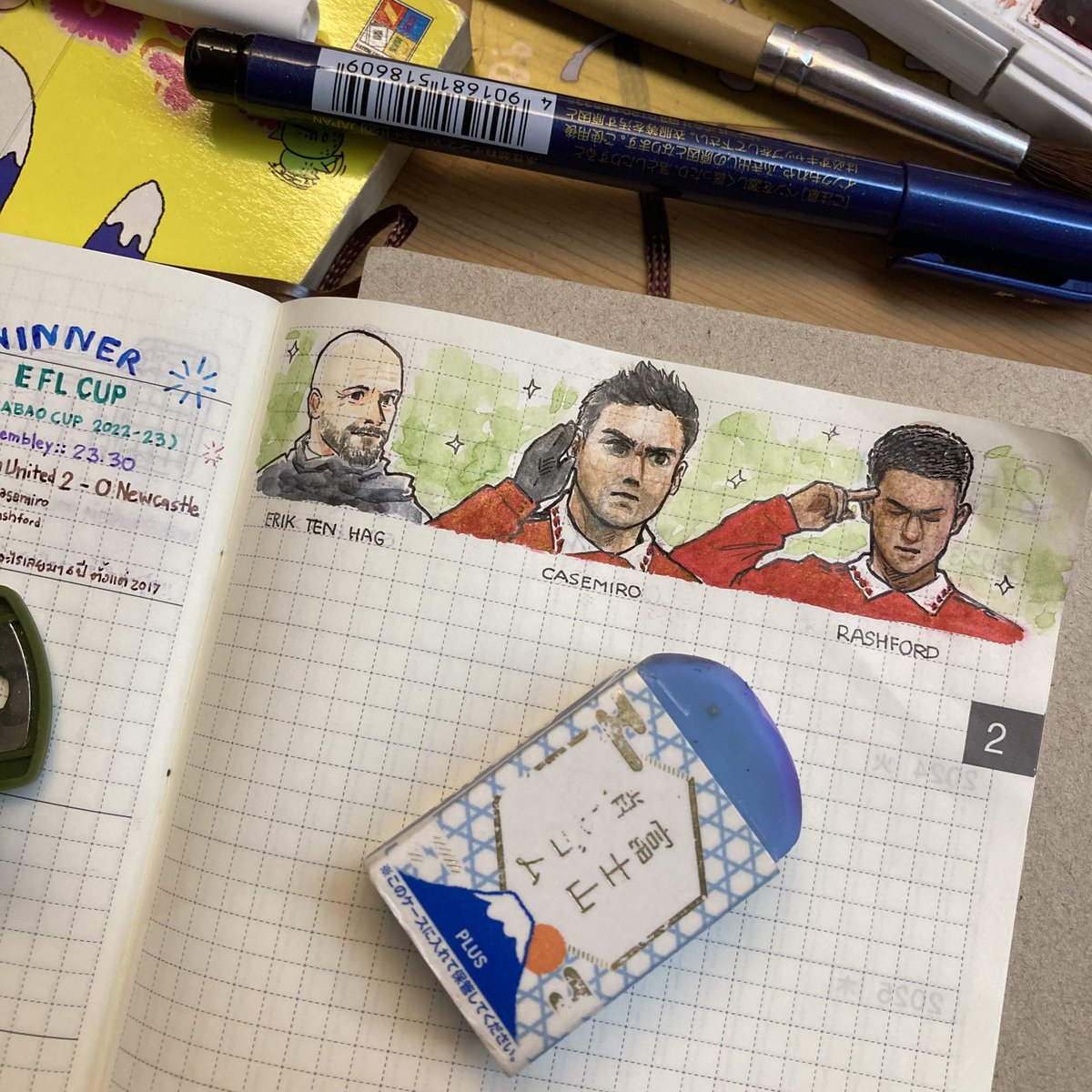 หน้านึงต้องแบ่งเผื่อปีอื่นๆ ก็เล็กเกิ๊น วาดไม่ถนัด เบี้ยวๆ 5555😅