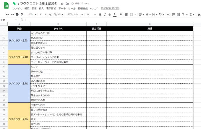 読んでる話読んでない話入り乱れて何年積んでるんだということでラヴクラフト全集を最初からきちんと読み直そうと思いました 