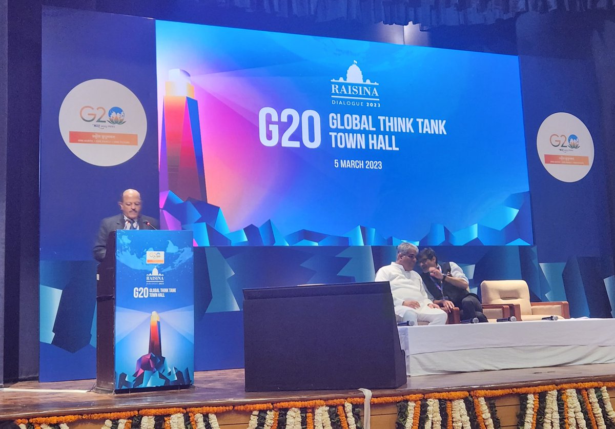 MaxDavidBouchet's tweet photo. After @raisinadialogue, we now take stock of innovations driving action at the #G20India engagement group #ThinkTank20 @T20org and get to hear perspectives from youth voices as well as G20 sherpa @amitabhk87 &amp; Minister of labor &amp; climate change @byadavbjp. https://t.co/kP6WuYNEsN