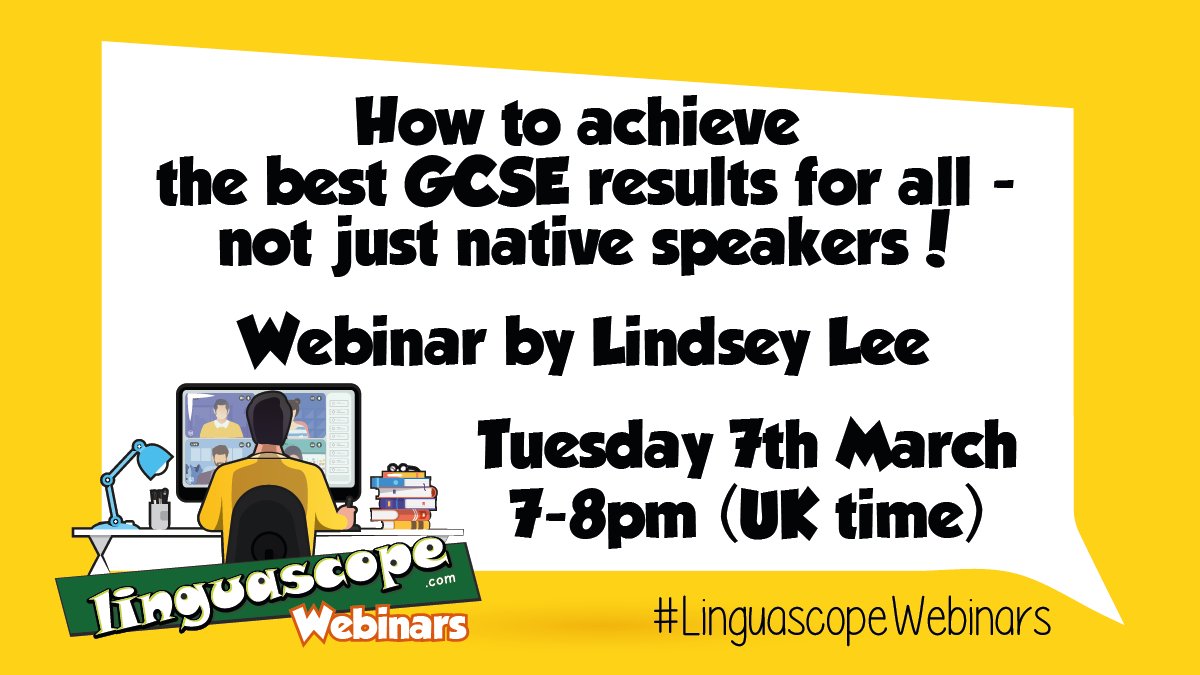 CristaHazell's tweet photo. Tuesday 7pm=@linguascope webinar time Lindsey Lee will be speaking from the heart about language learning &amp; how to achieve the highest GCSE results for all learners!
#mfltwitterati #mflchat #langchat #edutwitter Register https://t.co/sbqn83fa0S or via @linguascope app/staffroom https://t.co/Nnu7EAI6SU
