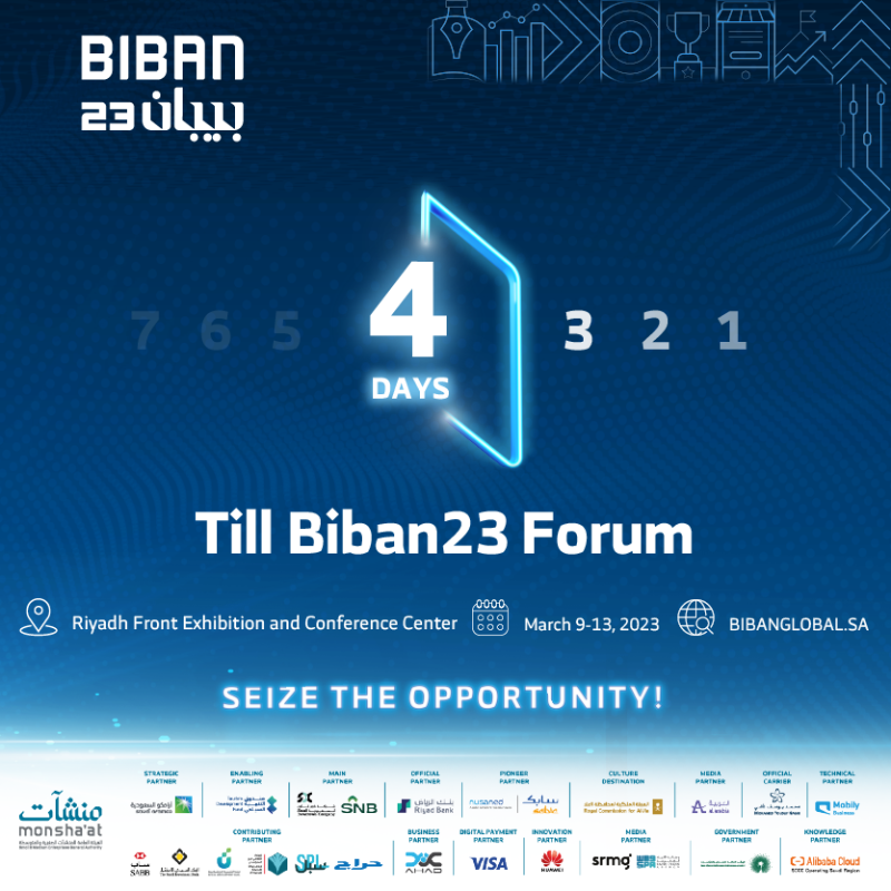 BibanGlobal's tweet photo. In only four days, #Biban23 is back to foster tangible opportunities for SMEs, entrepreneurs, and investors in the Kingdom and beyond. Don’t miss out.

9 – 13 March 2023

#Fostering_Tangible_Opportunities