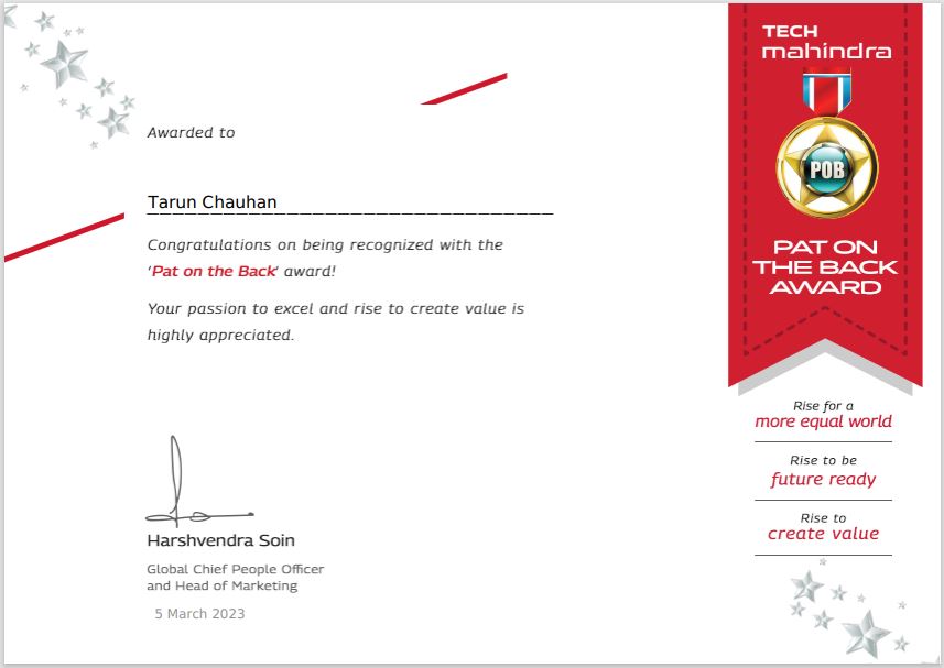 Tarun Chauhan (@evergreen_tarun) on Twitter photo Many Thanks to the up lines for their continuous support and mentorship. This really helps us motivate and thrive to continue giving our best.
This really made my day 😊
<a href="/C_P_Gurnani/">CP Gurnani</a> <a href="/tech_mahindra/">Tech Mahindra</a>
#risetocreatevalue #riseforamoreequalworld #lovetobetechm Many Thanks to the up lines for their continuous support and mentorship. This really helps us motivate and thrive to continue giving our best.
This really made my day 😊
<a href="/C_P_Gurnani/">CP Gurnani</a> <a href="/tech_mahindra/">Tech Mahindra</a>
#risetocreatevalue #riseforamoreequalworld #lovetobetechm