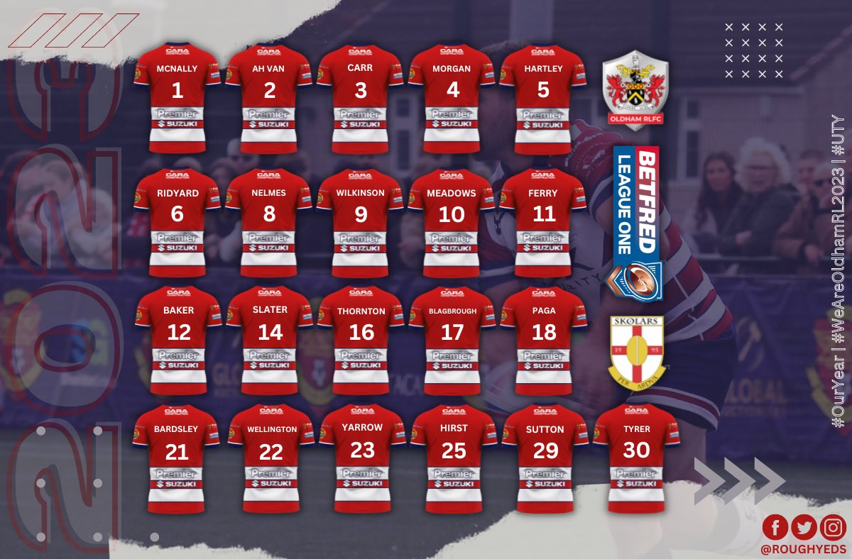 Six_Again's tweet photo. LIVE RUGBY LEAGUE 

📅 Sunday 5th March
🏆 Betfred League One
⏰ 3pm
👕 @Roughyeds 🆚️ @LondonSkolarsRL
🏟 Vestacare Stadium 
📻  Oldham Community Radio

#TheresNothingLikeLeague
#ILoveRugbyLeagueMe
#thumpsupforfreddie
#RLShirtDay23 https://t.co/oGMcPED8lZ