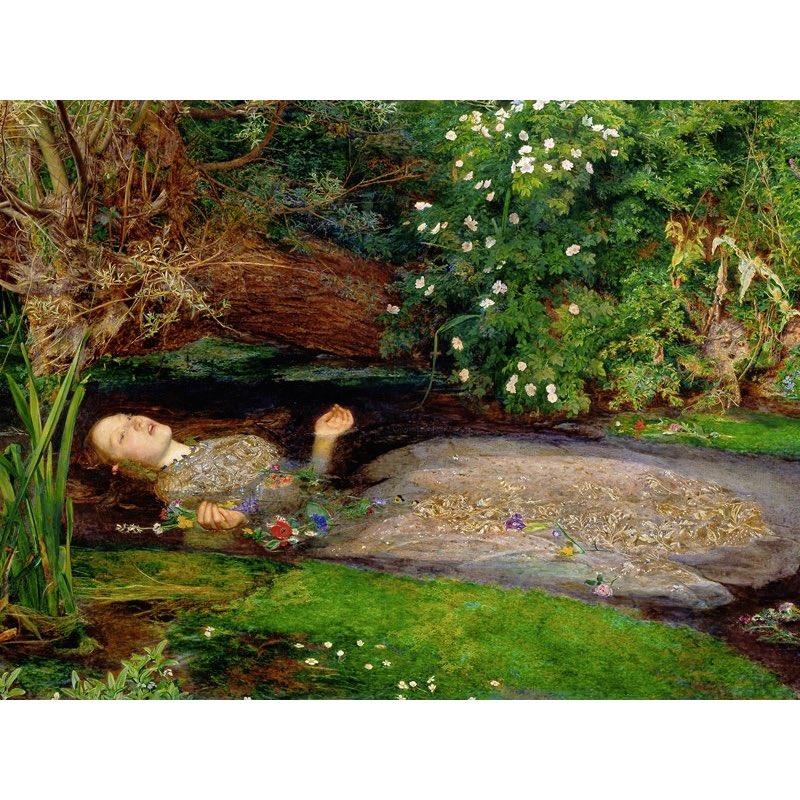 There with fantastic garlands did she come 
Of crowflowers, nettles, daisies, and long purples, 
That liberal shepherds give a grosser name, 
But our cold maids do dead men's fingers call them.

H 4.7 #ShakespeareSunday #JohnEverettMillais