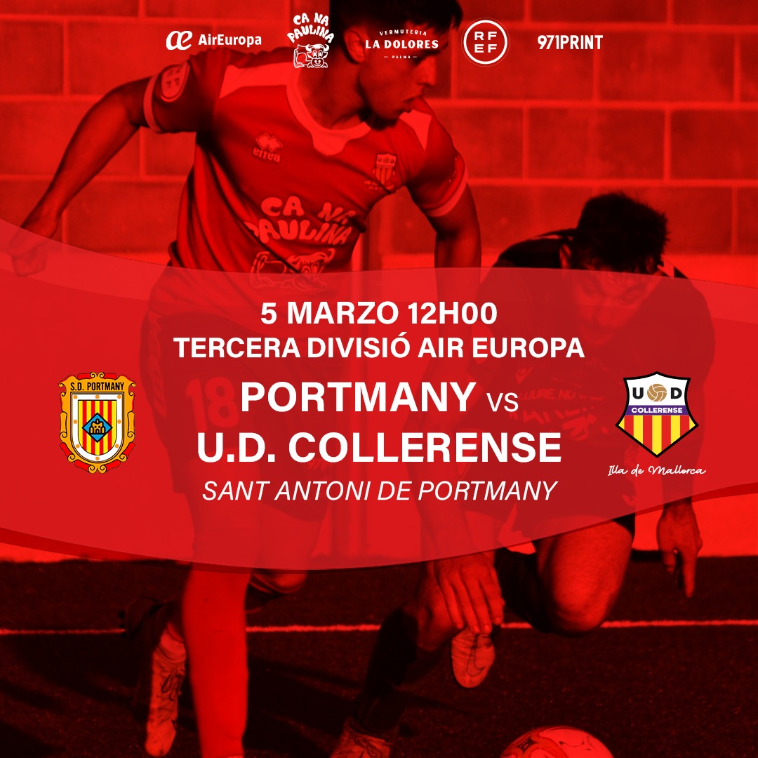 #3rfef 
#ligaterceraaireuropa 
#jorge10 

🔜 Próximo partido

📅 Domingo 5/03
🕒 12:00
🏟️ Mun. Sant Antoni de Portmany
🆚 @SDPortmany
🎥 Partidos emitido en directo, canal de Youtube S.d Portmany