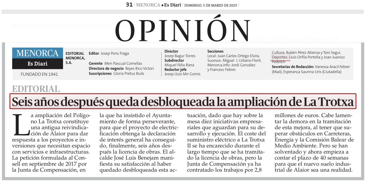 Dia històric per Alaior. Sis anys de llargs tràmits en es Consell que han fet encarir molt s’obra, però s’ha aconseguit, un gran esforç des petits empresaris des polígon industrial juntament amb s’Ajuntament. Molt content! #alaior