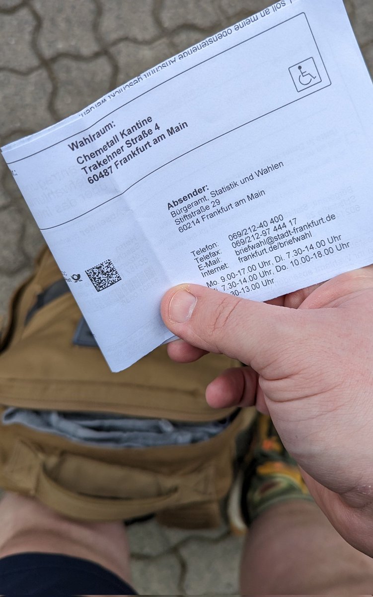 Gerade Pflicht für #OBWahlFfm erledigt. Jetzt 5 Mile Ruck zum Gym um Gewichte zu heben. Good luck <a href="/PeterWirth10/">Bahnbabo</a>