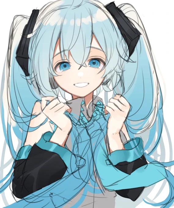 ミクさんラフ~~ 