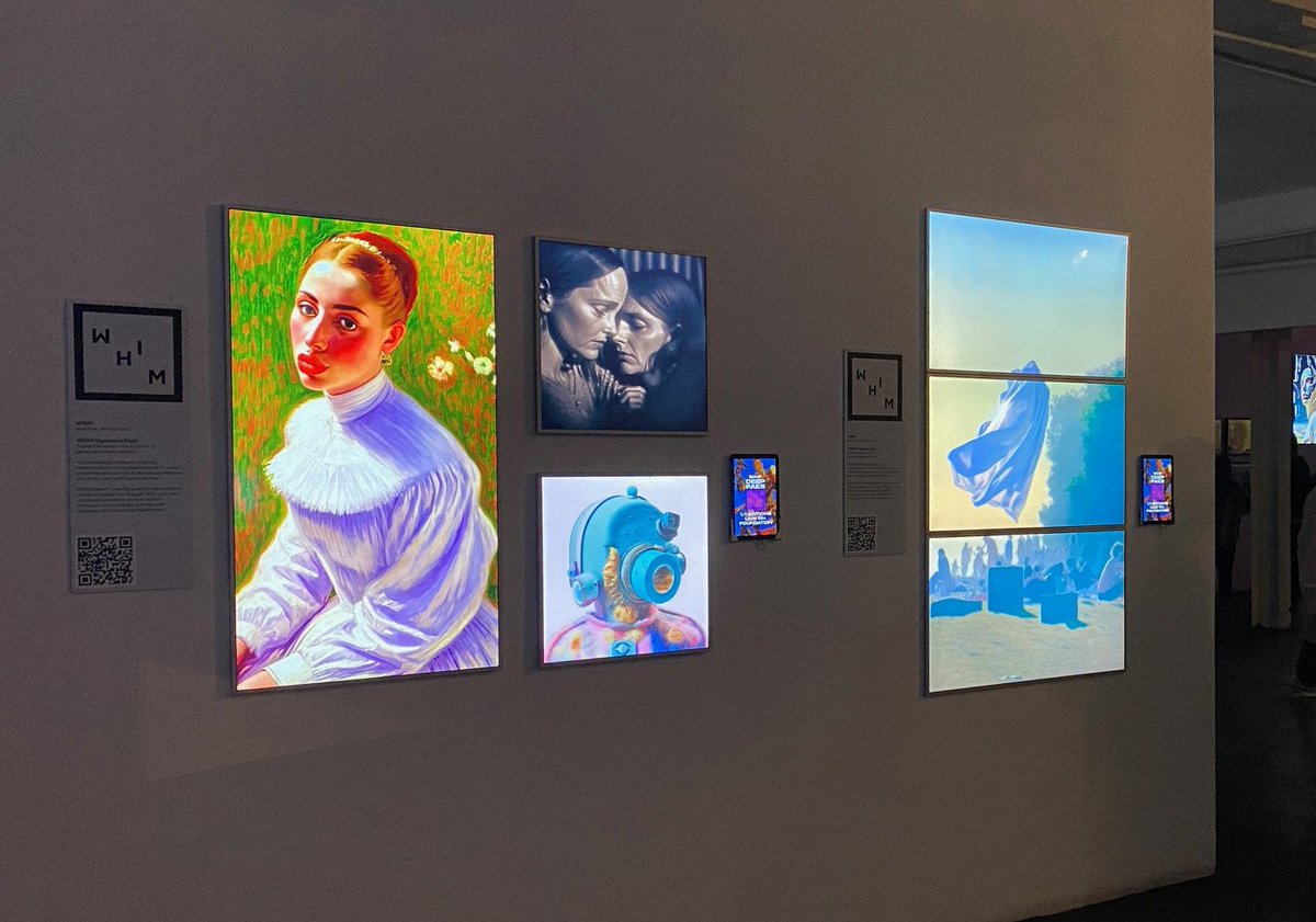 Norm_Hlopak's tweet photo. I'm very happy to have a new photo 
of my art every day from EXIBITING  in LA 
#MAIFDeepFake show by 
@SuperchiefNFT 
 YESTERDAY
 I wish I had been there.
 
CURATED BY
🤍🤍@ClownVamp
 
📷🤍@_0_0_0_9_ 
📸🤍@selvasonica
✋🤍@petravoice  
✋🤍@kikanicolela https://t.co/3j2rZ2oChv