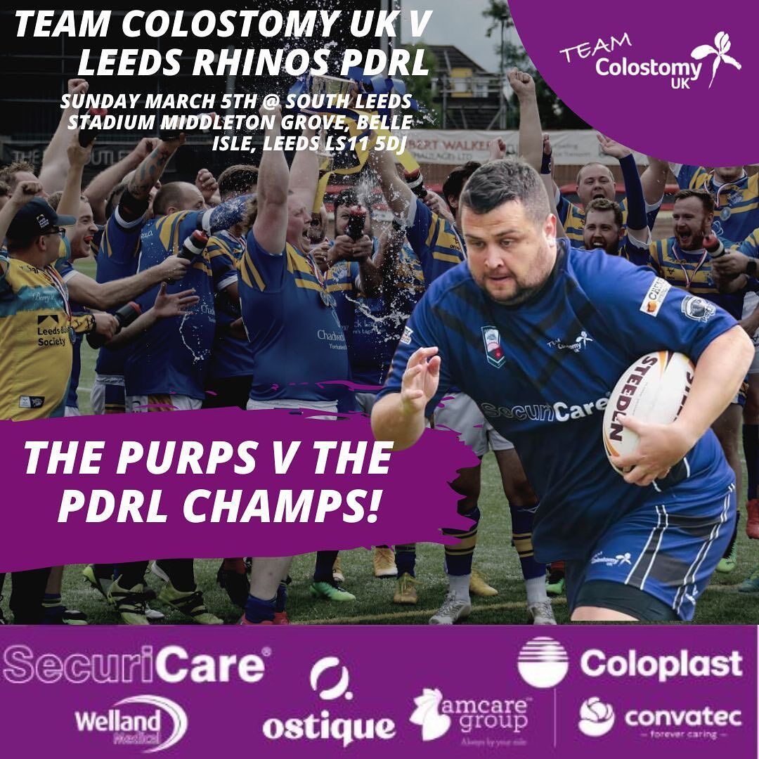 Today’s the day!

@TeamColostomyUK are going head to head with Leeds Rhinos PDRL in their first game of 2023. 🏉

If you are able to pop along and cheer the team on, visit their website for match day info ➡️ bit.ly/3IWAVCN