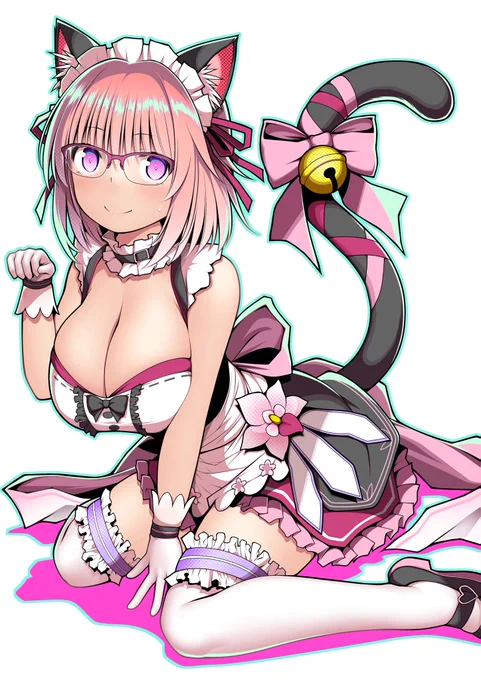 イベント期間ギリギリにシンビちゃんを描きました。ちゅ～るあげるからちょっと眼鏡外してみて#フラワーナイトガールイラスト 